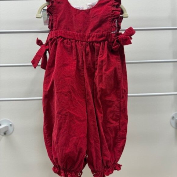 Bella Bliss Red Corduroy Romper – Size 12M - Picture 3 of 4